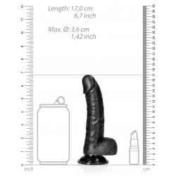 Real Rock Ultra Skin Gode Balls Curved RealRock 12.5 x 3.6cm Noir